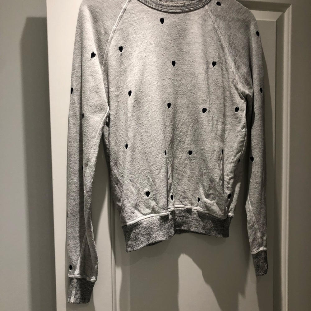 THE GREAT. Gray Boxy Sweatshirt with Black Speckles